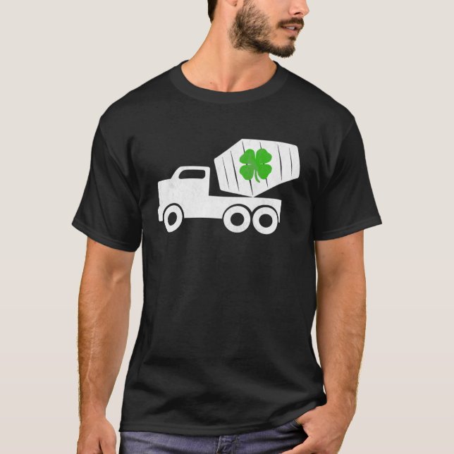 T-shirt Construction Truck St Patrick s Day Shamrock Kids (Devant)