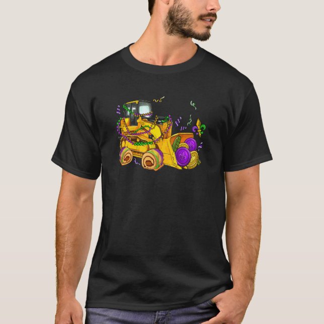 T-shirt Construction Vehicle Mardi Gras Toddlers Boys (Devant)
