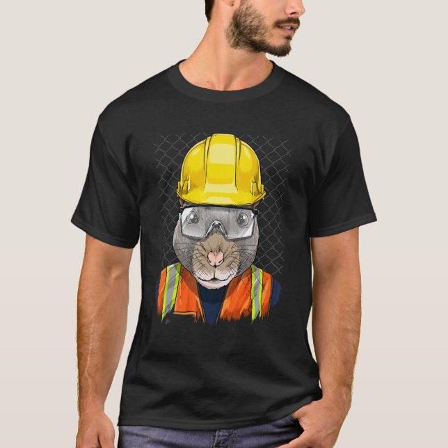 T-shirt Construction Worker Rat Laborer Garbage Animal Rat (Devant)