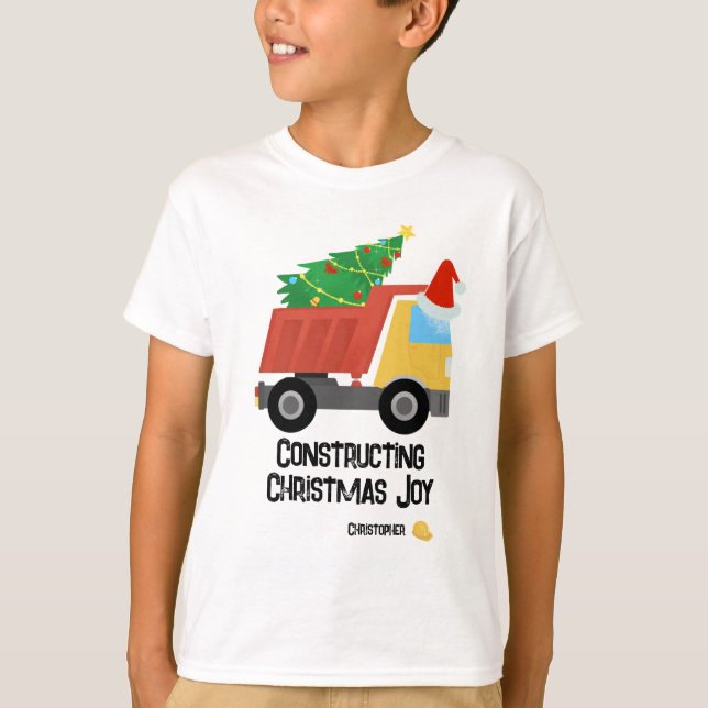 T-shirt Construire Noël Joy Construction Camion de camping (Devant)