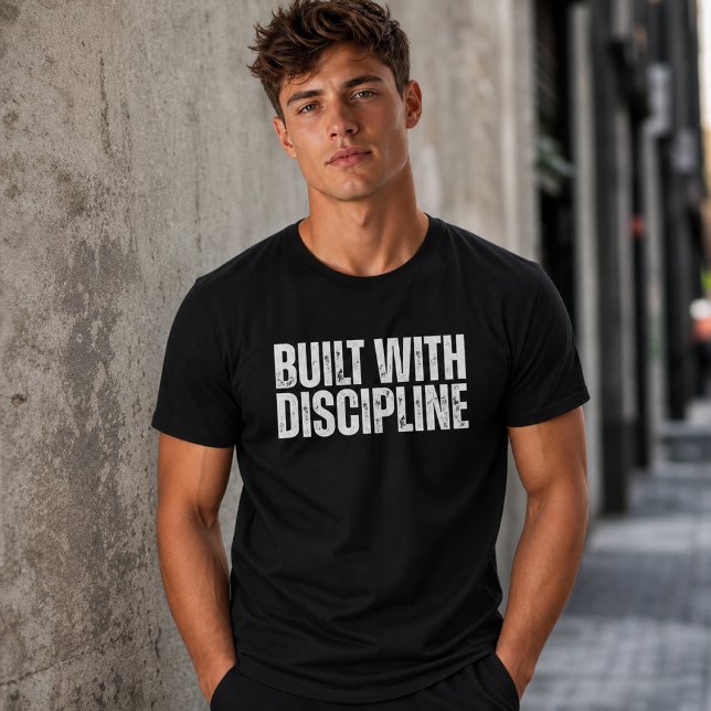 T-shirt Construit avec une Discipline Motivation de Gym Te (Créateur téléchargé)