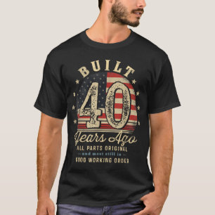 T-shirt Construit Il Y A 40 Ans, Le Drapeau Usa Fête Le 40