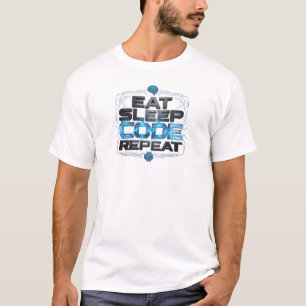 T-shirt Contemporain IMPRIMÉ MANGER DORMIR CODER RÉPÉTER l