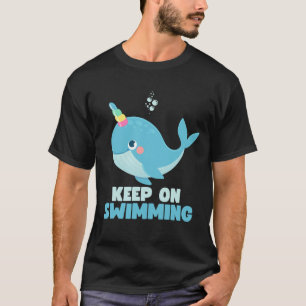 T-shirt Continuez à Nager Baleine Kawaii