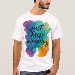 T-shirt Continuez À Nager - Illustration De L'Encre D'Alco