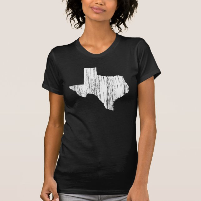 T-shirt Contour affligé d'état du Texas (Devant)