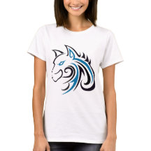 Contour bleu et noir de tête de loup