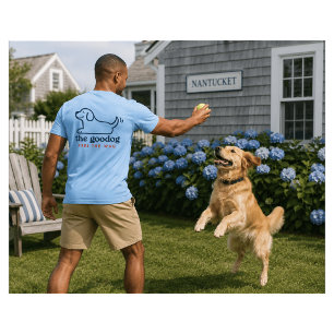 T-shirt Contour de chien marine Papa Chien