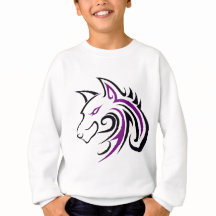 Contour de la tête du loup pourpre et noir