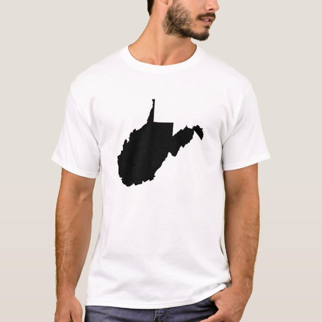 T-shirt Contour d'état de la Virginie Occidentale (Devant)