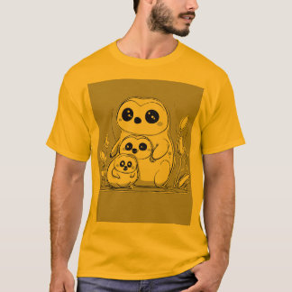 T-shirt contour simple et forme la conception du panda