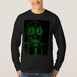 T-shirt Contour vert au néon de masque de gaz par KLM
