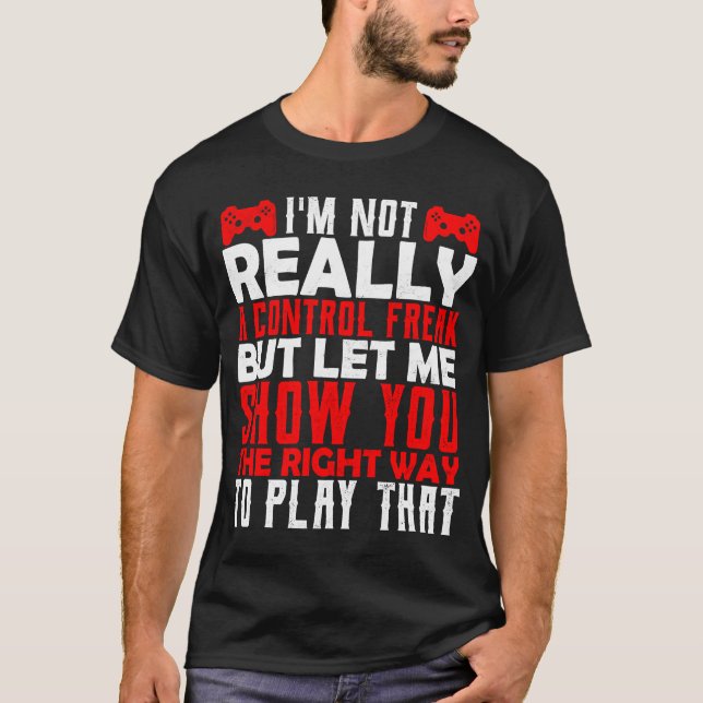 T-shirt Control Freak Video Game Console Adolescent Birthd (Devant)