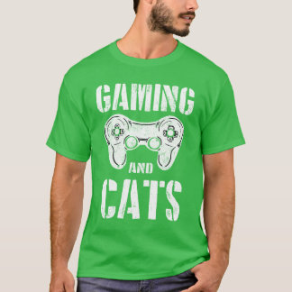 T-shirt Contrôle de jeu de chats et de jeux Rétro-contrôle