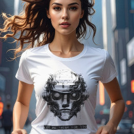 T-shirt Contrôle de l'esprit Cyberpunk Robot Black Print