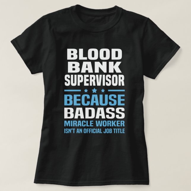 T-shirt Contrôleur de banque de sang (Design devant)
