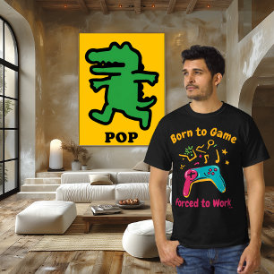 T-Shirt Contrôleur de jeu d'art pop gras