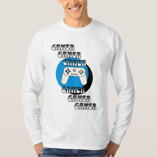 T-shirt Contrôleur de jeu vidéo bleu et noir   Contrôleur 