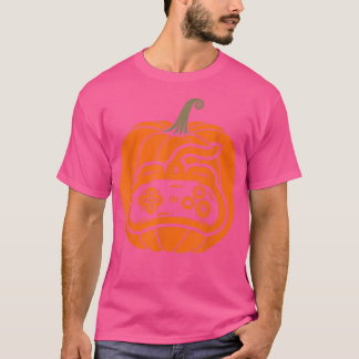 T-shirt Contrôleur de jeu vidéo Citrouille Thanksgiving Ga