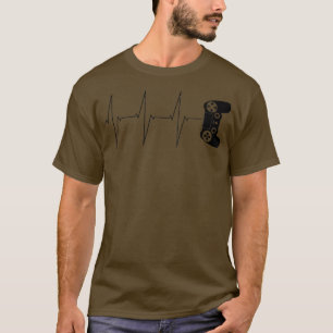 T-shirt Contrôleur de jeu vidéo cool Gamer Heartbeat