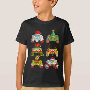 T-shirt Contrôleur de jeu vidéo de Noël Santa Hat Christma