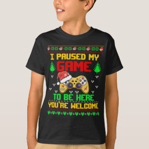 T-shirt Contrôleur de jeu vidéo de pull de Noël moche Game