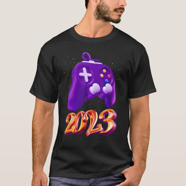 T-shirt Contrôleur de jeu vidéo déverrouillé 2023 Niveau d (Devant)