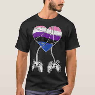 T-shirt Contrôleur de jeu vidéo Genderfluide Fierté Gaming