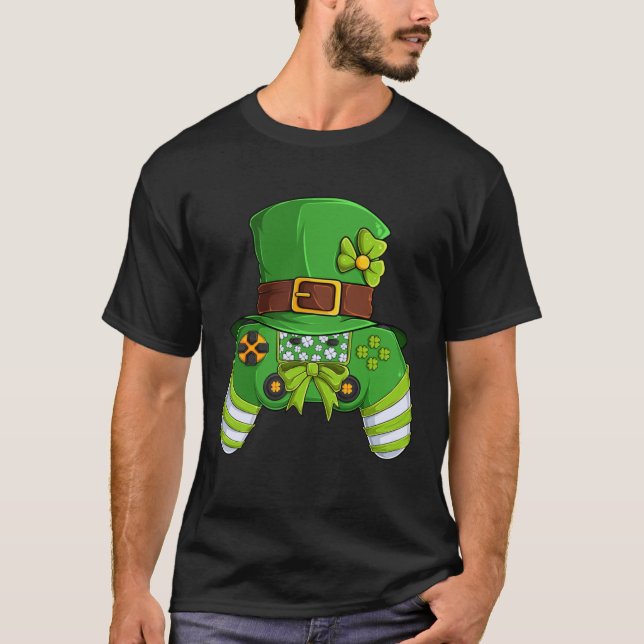 T-shirt Contrôleur de jeu vidéo Irish Gamer Boys Men St Pa (Devant)