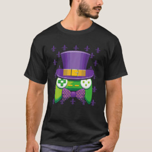 T-shirt Contrôleur de jeu vidéo Mardi Gras Jester Casquett