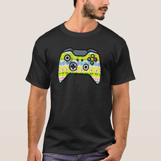 T-shirt Contrôleur de jeu vidéo Pâques chasse d'oeufs jeu  (Devant)