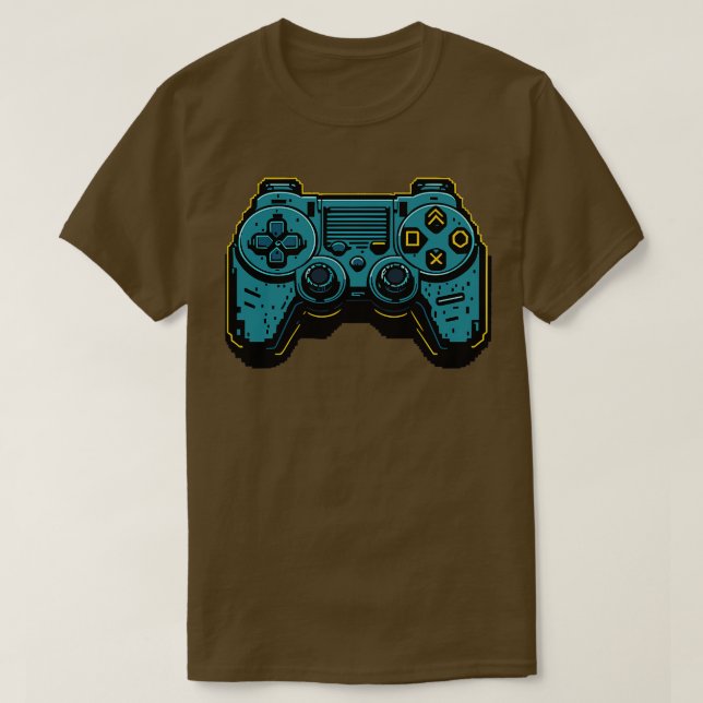 T-shirt Contrôleur de jeu vidéo Pixel Art (Design devant)