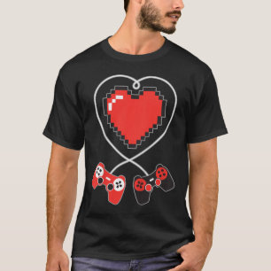 T-shirt Contrôleur de jeu vidéo pour enfants Coeur Pixel A