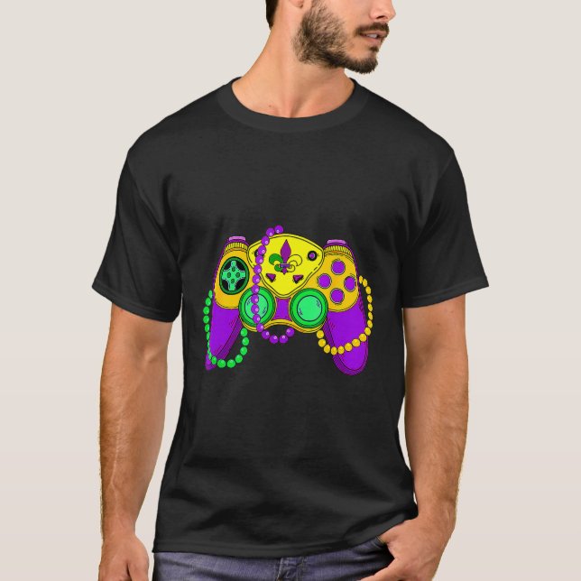 T-shirt Contrôleur de jeu vidéo Retro Casquette Mardi Gras (Devant)