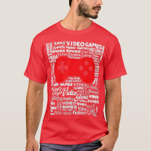 T-shirt Contrôleur de jeu vidéo Texte Word Cloud Cool Art 