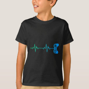 T-shirt Contrôleur De Jeux Vidéo Cool Heartbeat Pour Nerdy