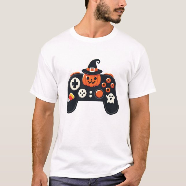 T-shirt Contrôleur d'Halloween pour les jeux (Devant)