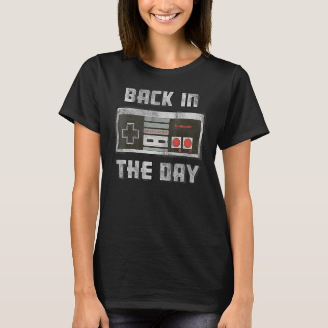 T-shirt Contrôleur Nintendo Nes Dans Le Jour Graphique Vin (Devant)