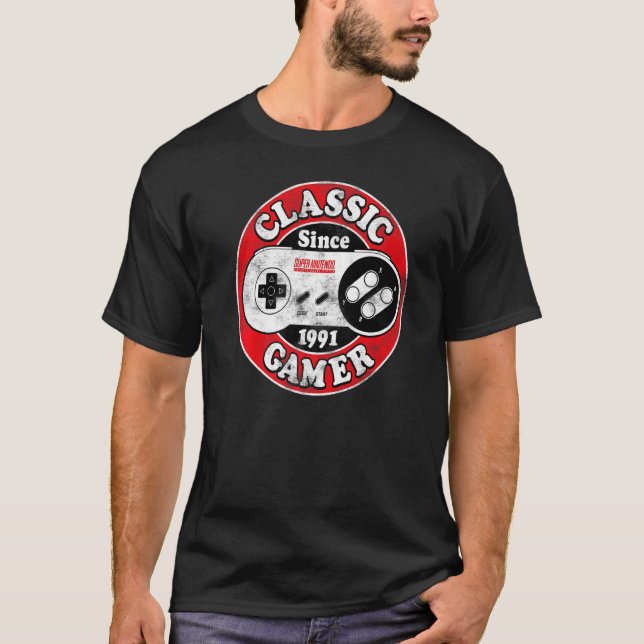 T-shirt Contrôleur Nintendo Snes Classic Gamer 91 (Devant)