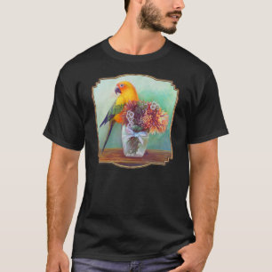 T-shirt Conure et fleurs de Sun