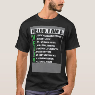 T-shirt Conversation sur le véganisme Réponses standard vé