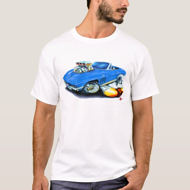 T-shirt Convertible 1965 bleu de Corvette (Devant)