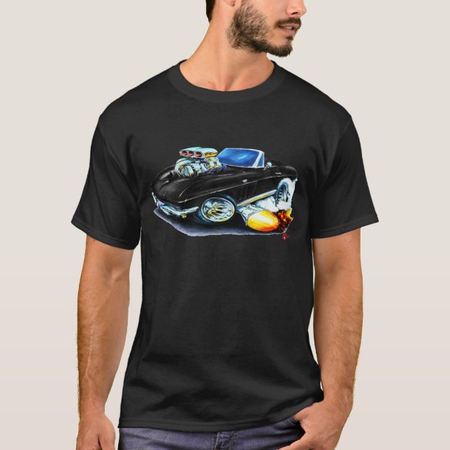T-shirt Convertible 1965 noir de Corvette (Devant)