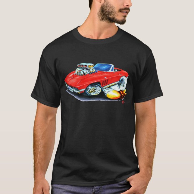 T-shirt Convertible 1965 rouge de Corvette (Devant)
