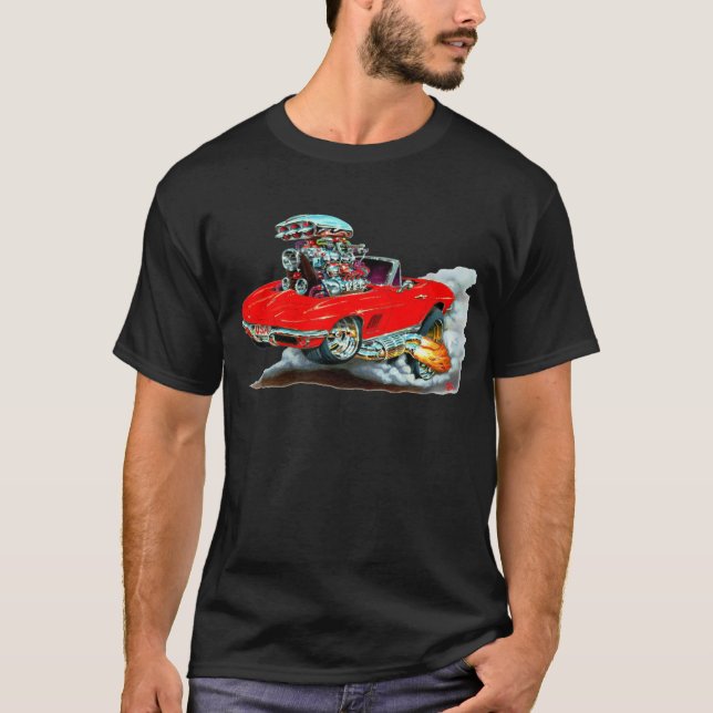 T-shirt Convertible 1966-67 rouge de Corvette (Devant)
