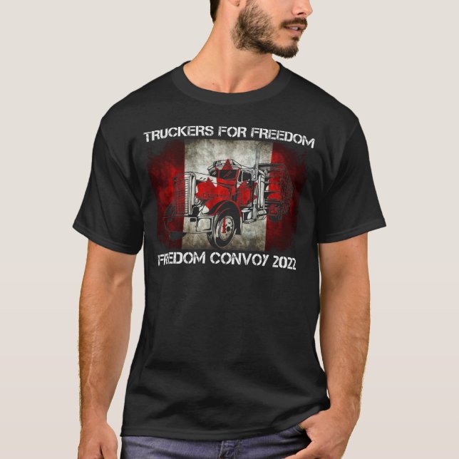 T-shirt Convoi Liberté Ottawa 2022 Camions de soutien  (Devant)