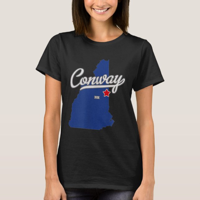 T-shirt Conway New Hampshire Nh Map  (Devant)