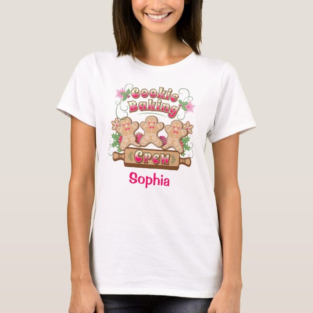T-shirt Cookie Baking Crew Jote Modèle de Noël (Devant)