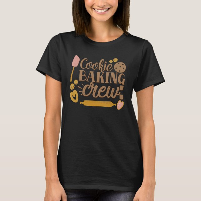 T-shirt Cookie Baking Crew Ustensiles de Noël (Devant)