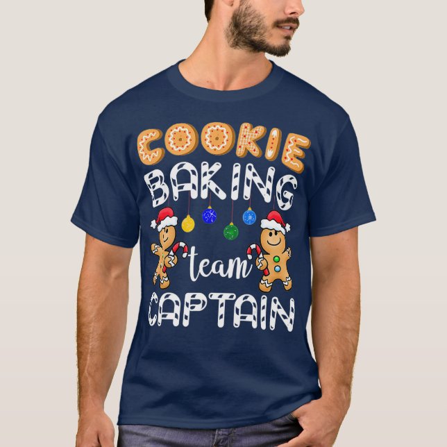 T-shirt Cookie Baking Team Capitaine Gingerbread Drôle (Devant)